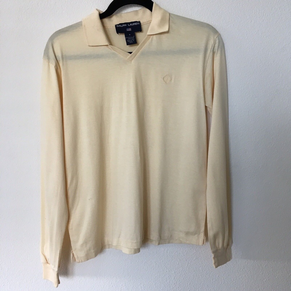 Ralph Lauren Yellow Women Longsleeves Collared Shirt‎ Small EUC Golf